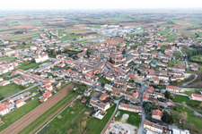 Carpacco in the state Friuli Venezia Giulia, Italy viewn from the air