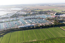 Aerial view of Aprilia Marittima in the state Friuli Venezia Giulia, Italy