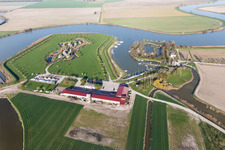 Oblique view of Terzo Bacino in the state Veneto, Italy