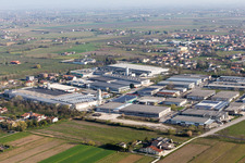 Aerial view of Pramaggiore Blessaglia in the state Veneto, Italy