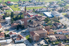 Aerial view of Fiume Veneto in the state Pordenone, Italy