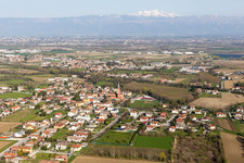 Aerial view of Pescincanna in the state Friuli Venezia Giulia, Italy