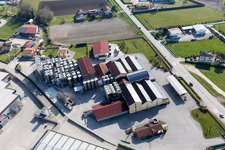 Aerial view of Rauscedo-Domanins in the state Friuli Venezia Giulia, Italy