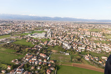 Aerial view of Basaldella in the state Friuli Venezia Giulia, Italy