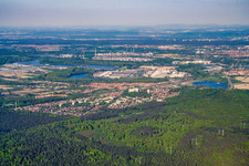 Dorschberg district from the north in Wörth am Rhein in the state Rhineland-Palatinate, Germany