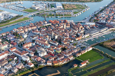 Aerial photograpy of Marano in the state Friuli Venezia Giulia, Italy