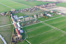 Aerial photograpy of Palazzolo dello Stella in the state Friuli Venezia Giulia, Italy