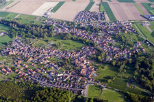 Scheibenhard in the state Bas-Rhin, France from above