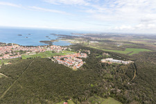 Aerial view of Vrsar in the state Gespanschaft Istrien, Croatia
