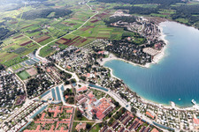 Vrsar in the state Gespanschaft Istrien, Croatia from the drone perspective