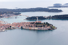 Rovinj in the state Gespanschaft Istrien, Croatia viewn from the air