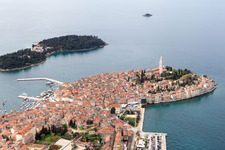 Aerial view of Rovinj in the state Gespanschaft Istrien, Croatia