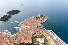Aerial photograpy of Rovinj in the state Gespanschaft Istrien, Croatia