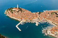 Rovinj in the state Gespanschaft Istrien, Croatia from the drone perspective