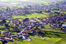 Aerial view of Seebach in the state Bas-Rhin, France