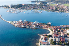 Umag in the state Gespanschaft Istrien, Croatia from above