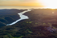 Fjords with lake and valley in the mountain landscape of Limski Fjord in Klostar in Istria- Istarska zupanija, Croatia