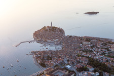 Drone recording of Rovinj in the state Gespanschaft Istrien, Croatia