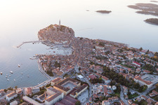 Rovinj in the state Gespanschaft Istrien, Croatia from the drone perspective