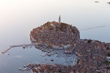 Rovinj in the state Gespanschaft Istrien, Croatia from a drone