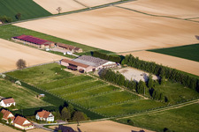 Aerial view of Ranch in Seebach in the state Bas-Rhin, France