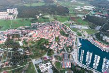 Bird's eye view of Vrsar in the state Gespanschaft Istrien, Croatia