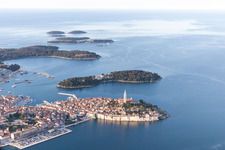 Oblique view of Rovinj in the state Gespanschaft Istrien, Croatia