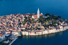 Bird's eye view of Rovinj in the state Gespanschaft Istrien, Croatia