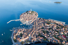 Drone image of Rovinj in the state Gespanschaft Istrien, Croatia