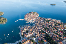 Rovinj in the state Gespanschaft Istrien, Croatia from the drone perspective