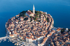 Rovinj in the state Gespanschaft Istrien, Croatia from a drone