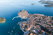 Aerial view of Rovinj in the state Gespanschaft Istrien, Croatia