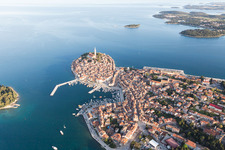 Aerial photograpy of Rovinj in the state Gespanschaft Istrien, Croatia