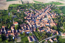 Bird's eye view of Hunspach in the state Bas-Rhin, France