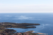 Vrsar in the state Gespanschaft Istrien, Croatia from a drone