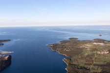 Drone recording of Vrsar in the state Gespanschaft Istrien, Croatia