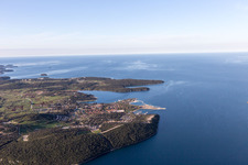 Vrsar in the state Gespanschaft Istrien, Croatia from the drone perspective
