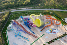 Poreč in the state Gespanschaft Istrien, Croatia from a drone