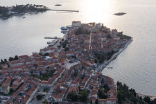 Poreč in the state Gespanschaft Istrien, Croatia from the drone perspective