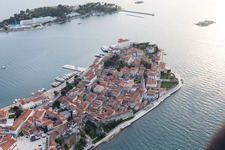 Aerial view of Poreč in the state Gespanschaft Istrien, Croatia