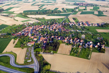 Hohwiller in the state Bas-Rhin, France from the drone perspective