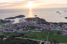 Vrsar in the state Gespanschaft Istrien, Croatia seen from above