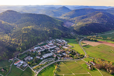 Psychiatric State Hospital Landeck in spring from the southeast in Klingenmünster in the state Rhineland-Palatinate, Germany