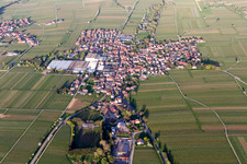 Aerial view of Böchingen in the state Rhineland-Palatinate, Germany