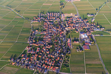 View of the wine village in spring from the west in Hainfeld in the state Rhineland-Palatinate, Germany