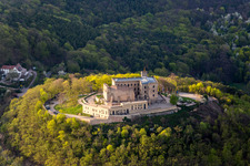 Oberhambach, Hambach Castle in the district Diedesfeld in Neustadt an der Weinstraße in the state Rhineland-Palatinate, Germany seen from above