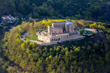 Oberhambach, Hambach Castle in the district Diedesfeld in Neustadt an der Weinstraße in the state Rhineland-Palatinate, Germany from the plane