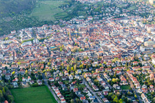 Drone recording of Neustadt an der Weinstraße in the state Rhineland-Palatinate, Germany