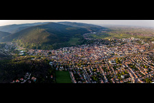 Neustadt an der Weinstraße in the state Rhineland-Palatinate, Germany from the drone perspective