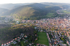 Neustadt an der Weinstraße in the state Rhineland-Palatinate, Germany from a drone